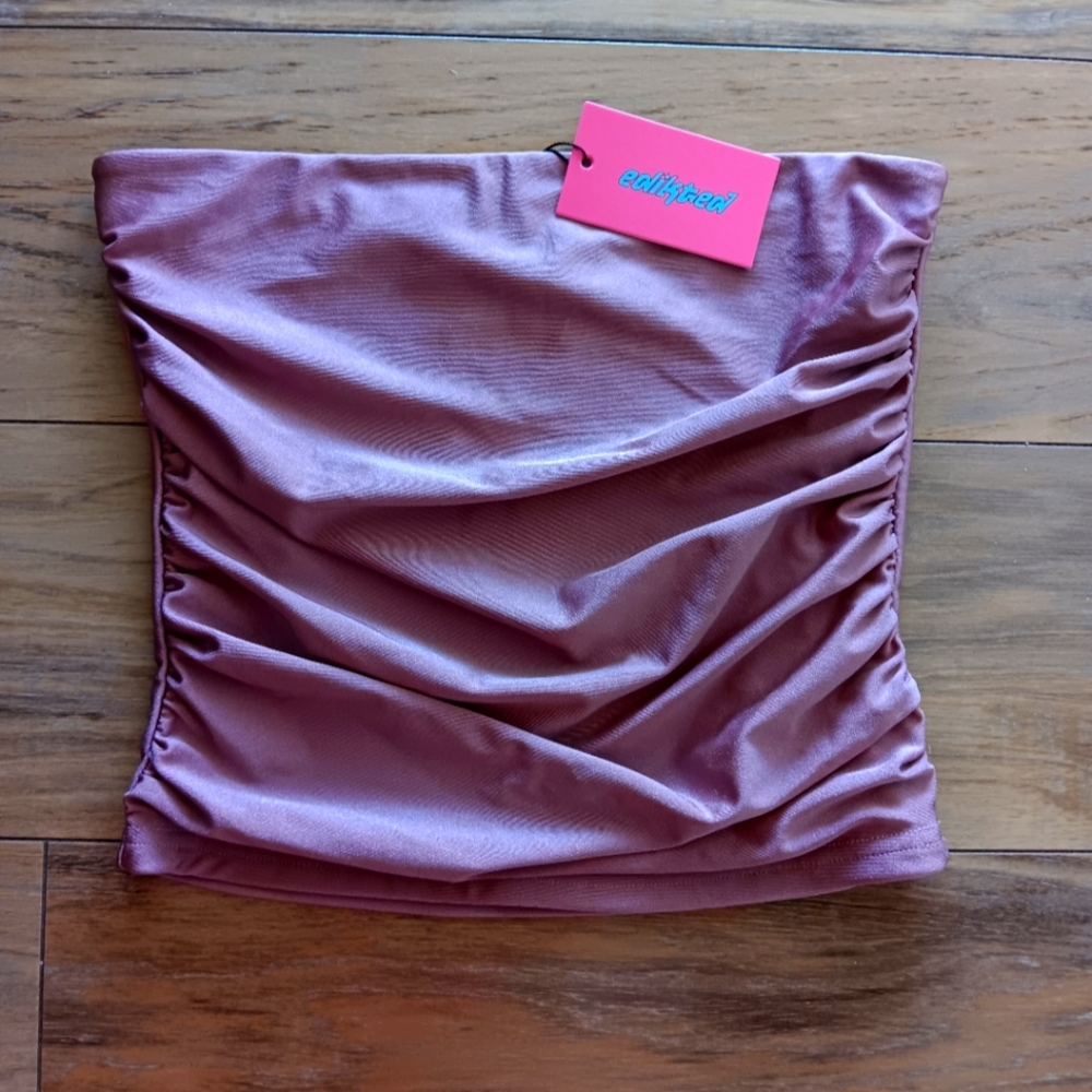 Pink Ruched Tube Top
